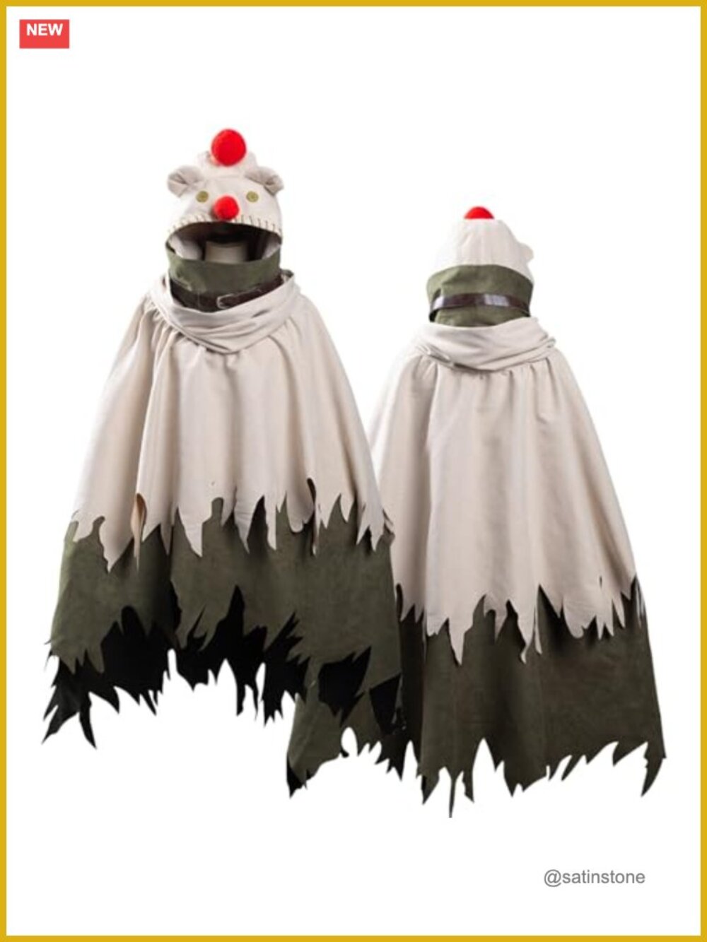 Womens Cloak Cosplay Costume Suede Leather Cape Scarf Belt Halloween